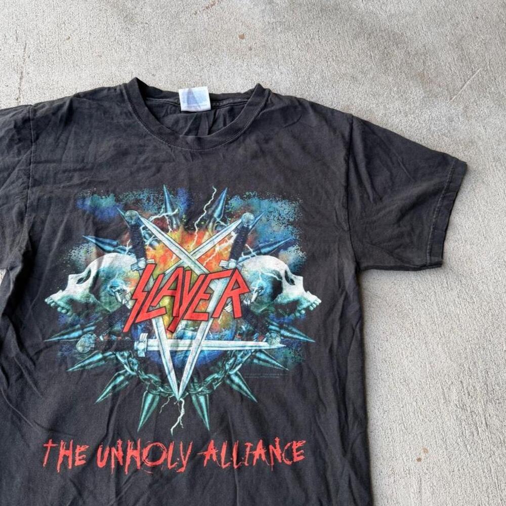 Vintage slayer the unholy alliance tee 00s black small